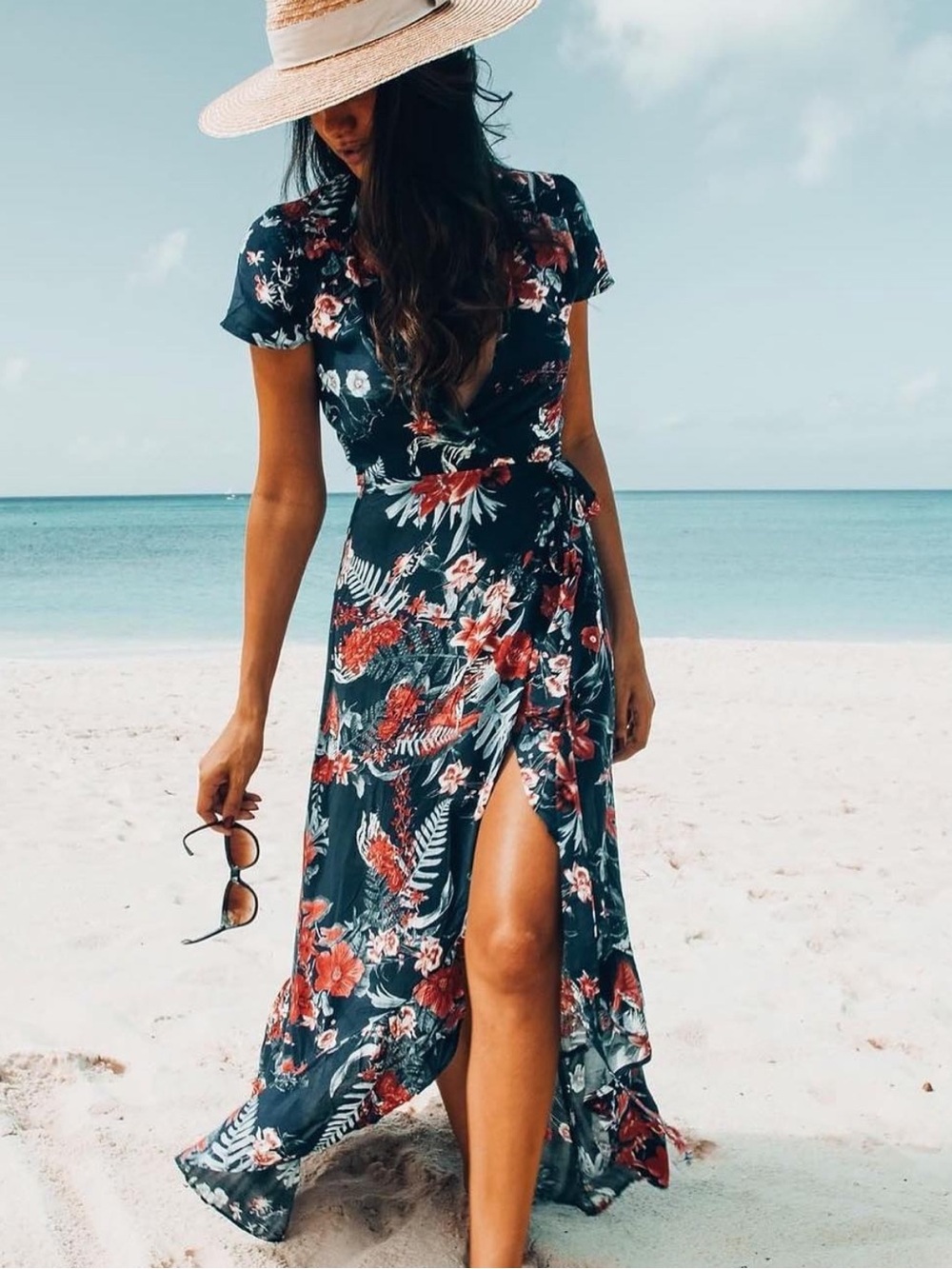 XIX Palms Louvre Wrap Dress